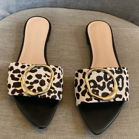 Something Navy Cassie Genuine Calf Hair Slide Sandal EUC - Picture 2 of 14